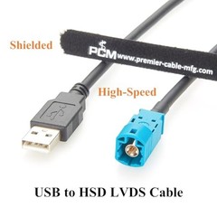 Automotive USB to HSD LVDS Cable HSD 4 Core Z Male to USB 2.0 Type A Male