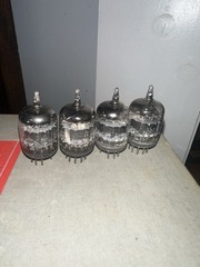 Matched Set of 4 GE 6386 Five-Star Vacuum Tubes White Letter USA Audio Fairchild