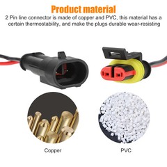 20X Car Waterproof Electrical Wire Cable Connector Male Female 2Pin Way Plug Kit