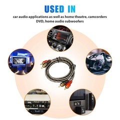 1/4PACK RCA Audio Cable Twisted Pair with Noise Reduction Interconnect Amp Wire
