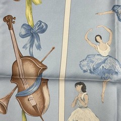 HERMES Valeriana Silk Scarf Light Blue 14924 90x90cm Silk Scarf