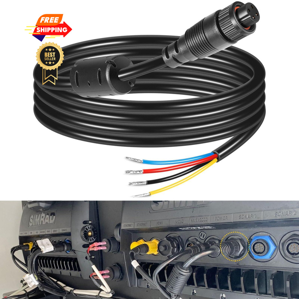 000-00128-001 4-Pin Power Cable for Simrad Navico B&G NSS, Evo1, 2, 3, Black