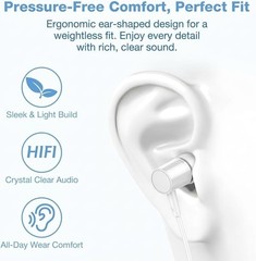 Wired Earbuds 2 Pack In Ear Headphones 3.5mm Mic Volume Control Stereo Noise Is.