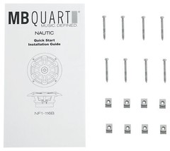(2) MB QUART NF1-116B 6.5″ 80 Watt Marine 2-Way Coaxial Black Speakers For Boat