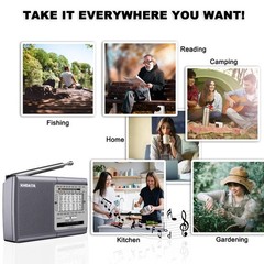 XHDATA D219 Radio Portable AM FM Small Battery Operated Radio w/ Great Reception