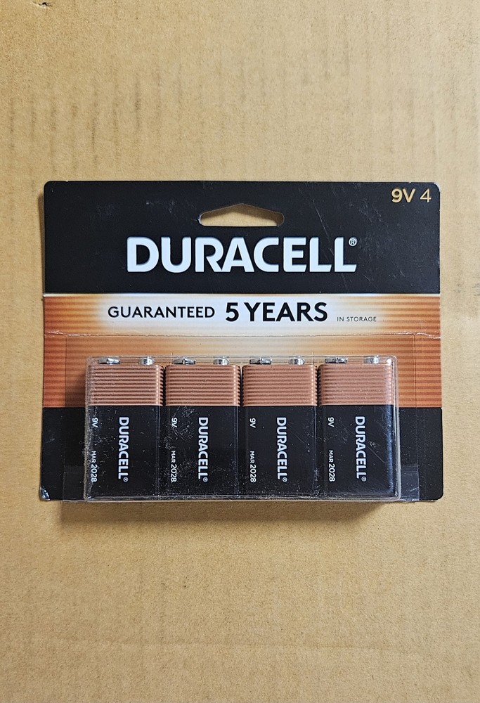 Duracell Coppertop 9V Battery, 4 Count (Pack of 1) New
