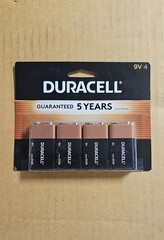Duracell Coppertop 9V Battery, 4 Count (Pack of 1) New