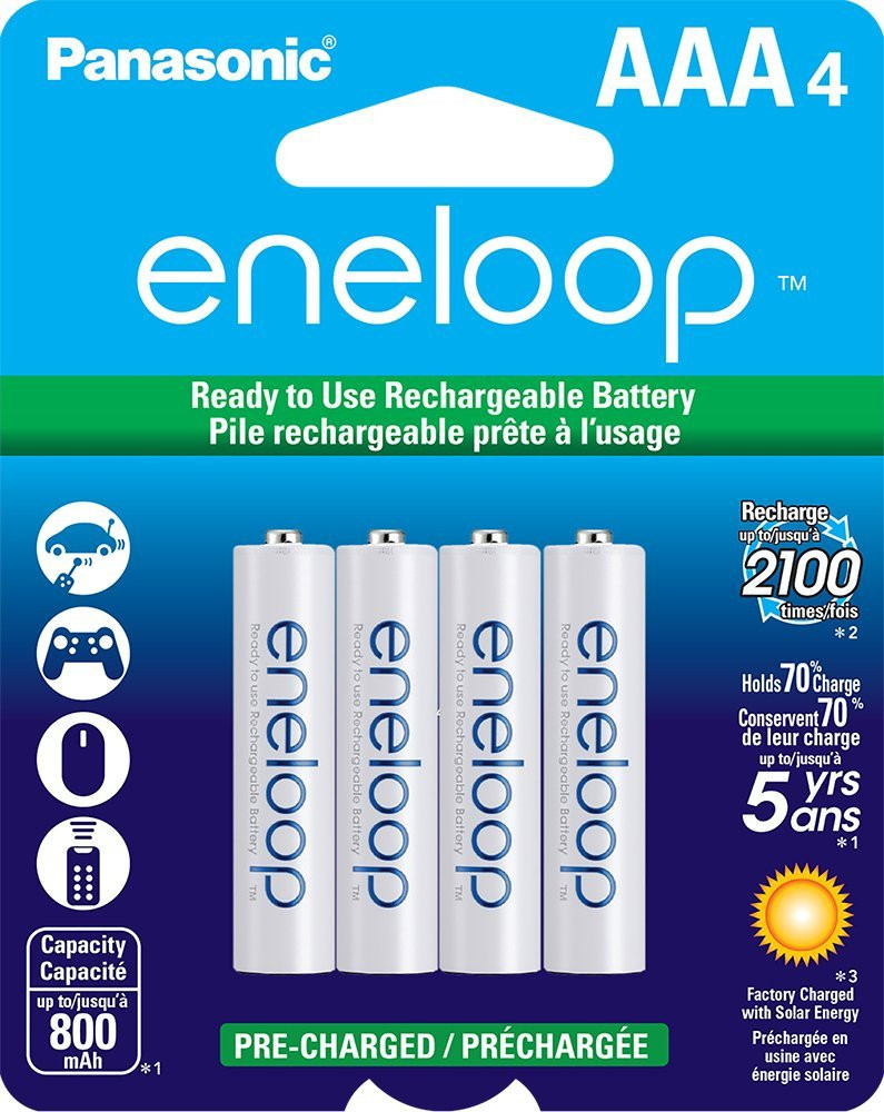 Panasonic Eneloop BK-4MCCA4BA Battery AAA NiMH 800mAh 4 Pack