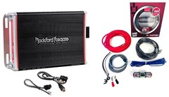 Rockford Fosgate PBR300X2 300W 2CH Car Amp FREE Complete Amp Kit (TC4KIT-8) NEW