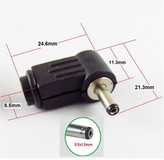 5 Pieces Right Angle 3.5x 1.3mm DC Power Male Plug Soldering Connector