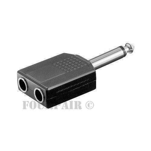 1/4″ Dual Mono Female to 1/4″ 6.35mm Mono Male Plug Audio Y Splitter Adapter