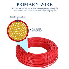 12V Strands Copper Primary Wire – 8 10 12 14 16 Gauge Car Hookup Power Cable Lot