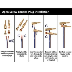 12 Pairs Open Screw Type Banana Plugs for Speaker Wire Home Theater Stereo