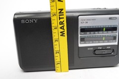 Sony ICF-38 Portable AM/FM Radio 2 Band AC or Battery Tested See Video