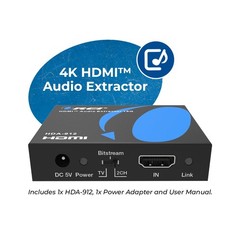 4K HDMI 2.0 Audio Converter Extractor – SPDIF, 3.5mm, HDCP 2.2, HDR, Dolby Vi…