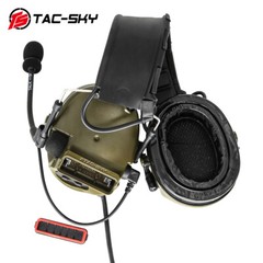 TS TAC-SKY COMTAC III Tactical Headse Removable headband & K 2 Pin Plug Ptt