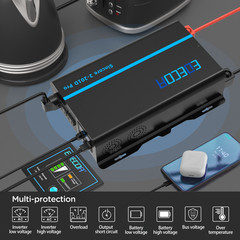 EDECOA Pure Sine Wave Power Inverter 2000W 4000W 12V DC to 110V 120V AC Remote
