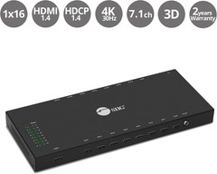 1X16 HDMI Splitter – 4K X 2K @30Hz & 1080P, HDMI 1.4 Deep Color, 3D, Plug & Play