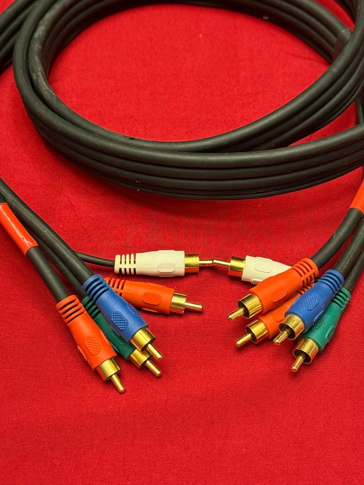 6FT COMPONENT VIDEO CABLE WITH AUDIO 5 RCA RED GREEN BLUE RGB for HDTV DVD VCR