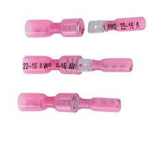 Female Male Red Waterproof Spade Connectors Heat Shrink 16-22 AWG Wire Terminals
