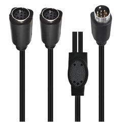S-Video 8 Pin Mini DIN Y Splitter Cable, Mini 8-Pin DIN S-Video Male to 2 Female