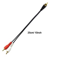 RCA Male to 2 RCA Male Audio Y Splitter Subwoofer Cable Bi-Directional Adapter
