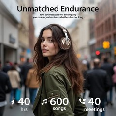 Wireless Headphone Active Noise Canceling Over-Ear Headset With Mic