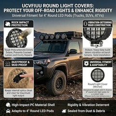1Pc 4 Inch Round LED Pods Cover, 11cm / 4.33″ Off Road Light Covers, Heavy