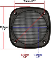 Speaker Subwoofer Guard Protector 5 Inch Square ABS Plastic Metal Mesh 2Pcs