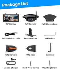 AUTO-VOX WF4 Wireless RV Camera System For Driving &Reversing 7.2″ 1080P Monitor