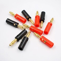10Pcs Gold Plated Banana Plugs Audio Jack Speaker Wire Cable Screw Connector 4mm