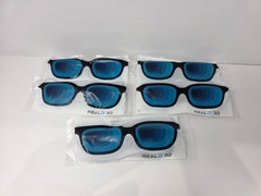 Lot of 5x Brand New Real D 3D Glasses ADULT Size PN: 0030109-001 ***