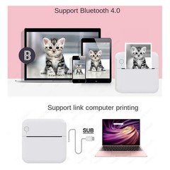 Small thermal paper printer, label barcode photo, wireless Bluetooth printer