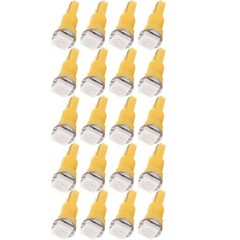 20 Pack T5 58 70 73 74 Dashboard Gauge 1-SMD 5050 LED Wedge Lamp Bulbs yellow