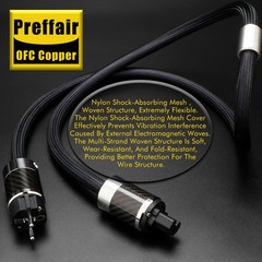 Carbon Fiber Fever Power Cable AC Power Wire, For PS-950 Alpha-OCC Conductor New