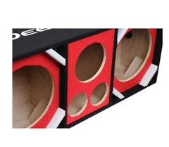 Chuchero Deejay LED Two 10-in Woofers (D10T2H1RED) Speaker Enclosure w/Quad Port