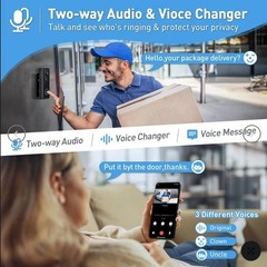 XTU Doorbell Camera Wireless No Subscription, 2K Video Doorbell with Chime, 2…