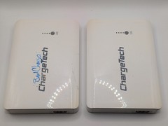 Chargetech -lot Of 2 AC -18K White 120 V Travel Backup Battery, PARTS OR REPAIR