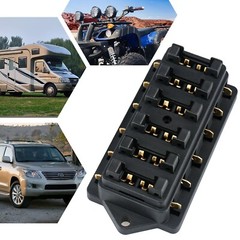 6 Way Blade Fuse Box Block Holder 12-24V Car Boat Power Distribution Panel Board