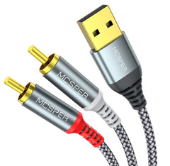 USB to RCA Audio Cable (6.6FT), USB 2.0 Male to 2 RCA Male Stereo Audio Cable…