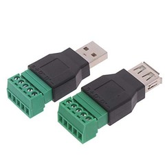 2 Pack Usb 2.0 Plug Replacement 5pin Solderless Screw On Type Usb Terminal Block