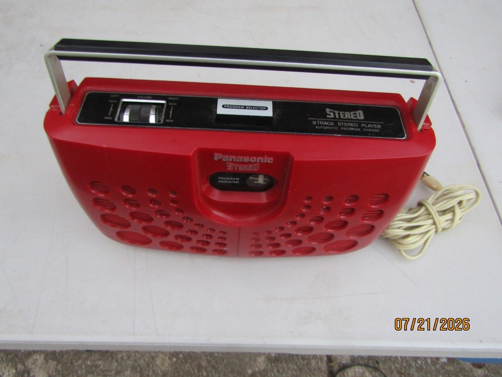 Vintage PANASONIC 8 Track Player RS-833S Stereo Red Swiss Cheese Tested Works