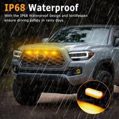 4x Amber LED Lamp Front Grill Light Kit For Toyota Tacoma 20~23 TRD Raptor Style