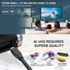 New Micro HDMI Male Type D to HDMI Female A Jack Adapter Cable Convertor 1080P