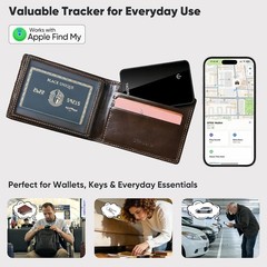 2 Pack Apple Find My Wallet Tracker Card Slim Bluetooth Luggage Finder iOS MFi