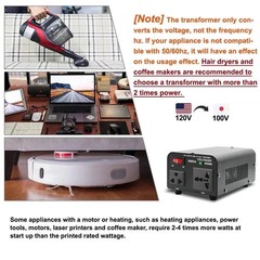 500W US to Japan Voltage Converter 120V to 100V Step Down Transformer for Japane