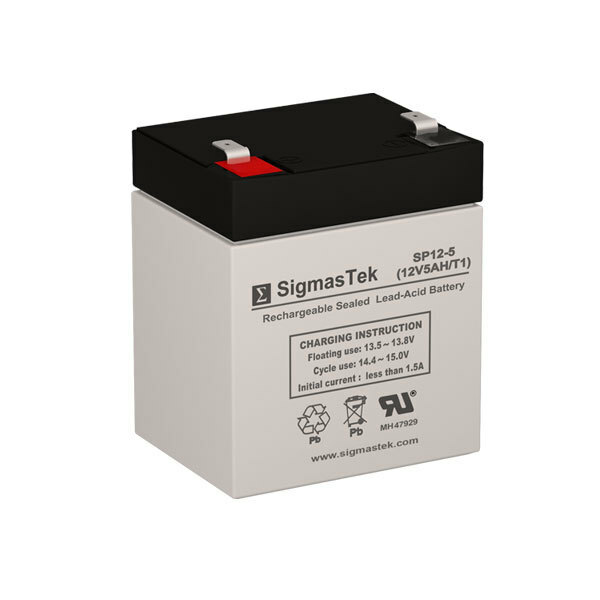 Leoch DJW12-4.5 Replacement Battery by SigmasTek (12V 5AH Terminal F1)
