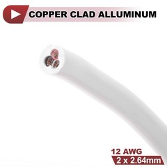 Electrical Ground Wire Automotive Power Wire 18FT White TC 12AWG 3 Conductor