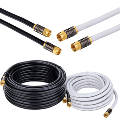RG6 Coaxial Cable QUAD Shielded Extension Coax Satellite TV Antenna Wire Lot