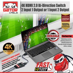 Bi-Direction 4K HDMI 2.0 Cable Switch Switcher Splitter HUB HDCP 2×1 1×2 In Out